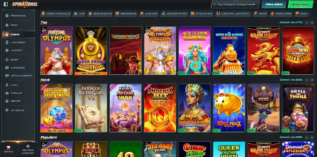 Výherní automaty ve Spinational Casino - katalog slotů a Megaways